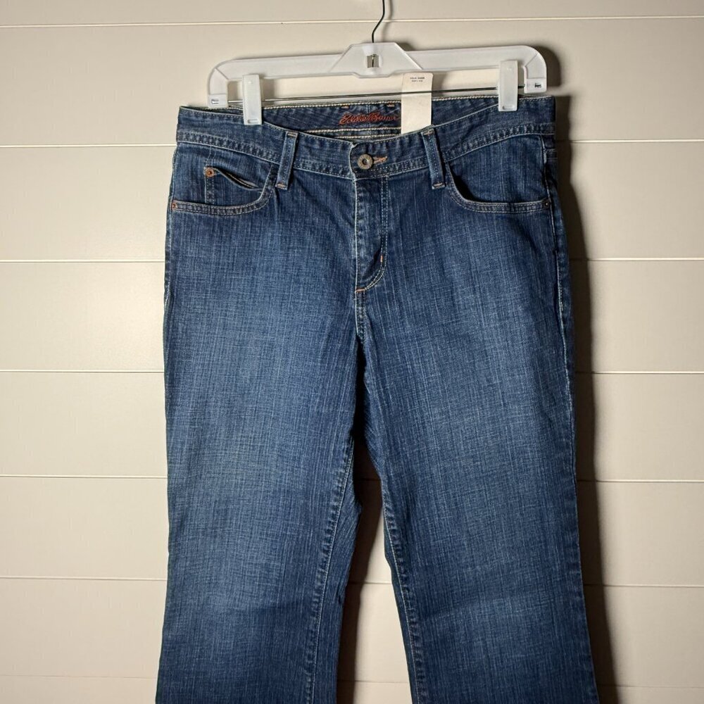 Eddie Bauer Denim Blue Jeans Classi Fit Size 8 Short Specially Dyed - Picture 9 of 11
